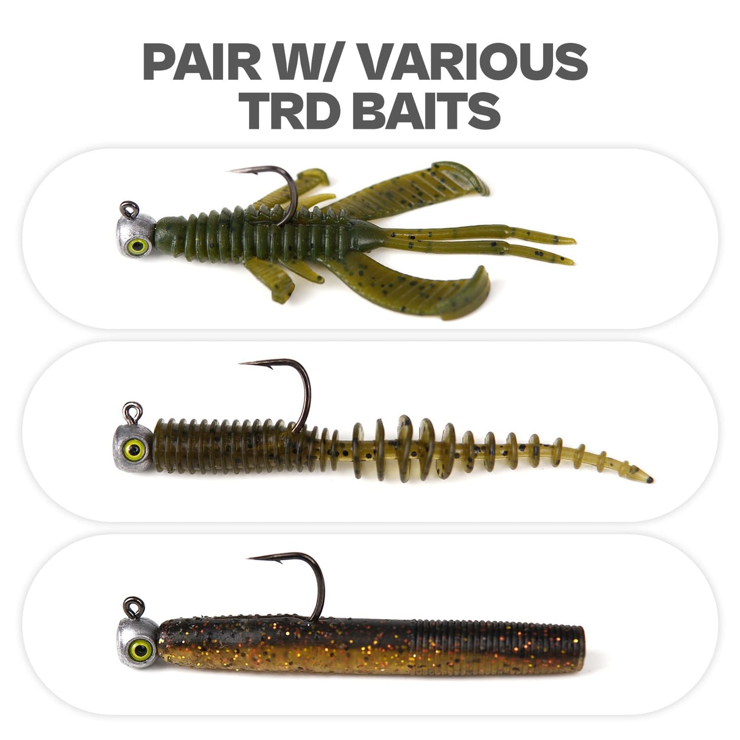 15-Pack Fish Eye Ned Rig Jig Heads with Welded Wire Bait Keeper – 1/16 3/32 1/8 3/16 1/4oz with 2/0 3/0 Hooks, Chartreuse Eyes, Secure Finesse TRD Hookup for Bass Fishing
