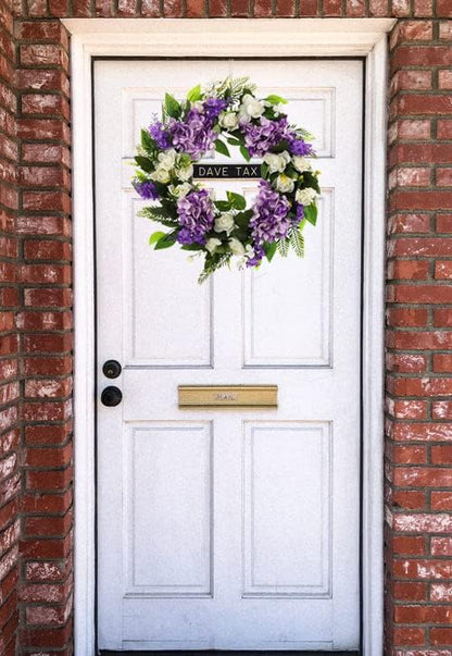 Summer Wreaths for Front Door Green Plant Purple Hydrangea Weaths 18 inch on Grapevine Base, Perfect for Spring Wreaths Outdoor,Indoor and Farmhouse Decoration