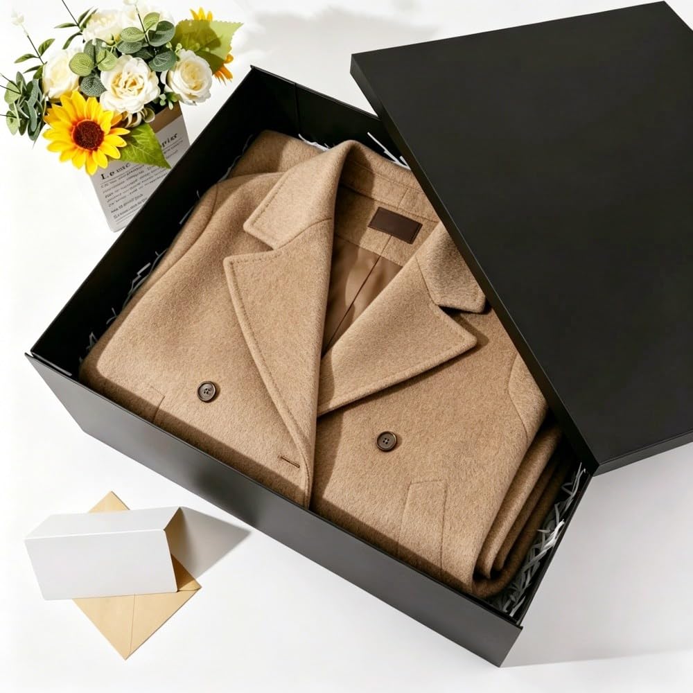 UoeRing Black Extra Large Gift Box 2Pcs 22x17x9 inch,luxury Gift Box with Lid for Presents Birthday Christmas Valentine's Day (Includes Pull Bows,Card,Envelope,Filler)