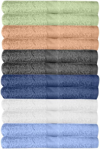 12 Pack Washcloths | Multicolour 100% Cotton Extra Absorbent Face Towels | Soft