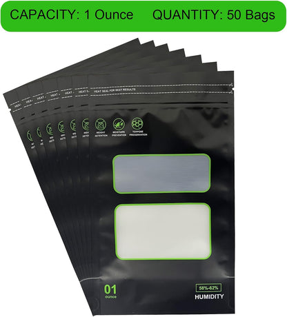 Lock & Seal 20 Pack Reusable Food Storage Bags - Heat Sealable, 1 oz, 6" x 9.8" x 3.15" Inch