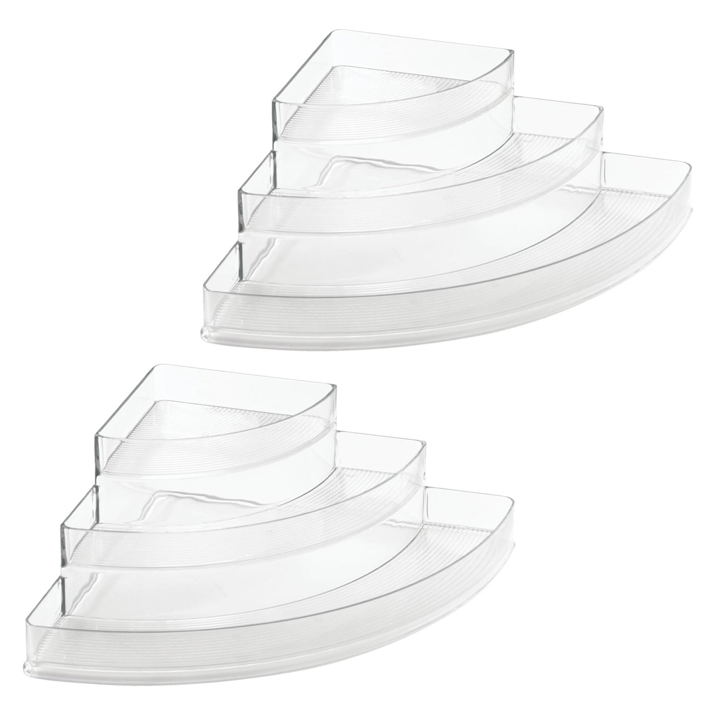 iDesign Recycled Plastic 3-Tier Stadium Spice Rack Organizer for Kitchen, Fridge, Freezer, Pantry and Cabinet Organization, The Linus Collection – 6.25" x 4" x 1.25", Clear