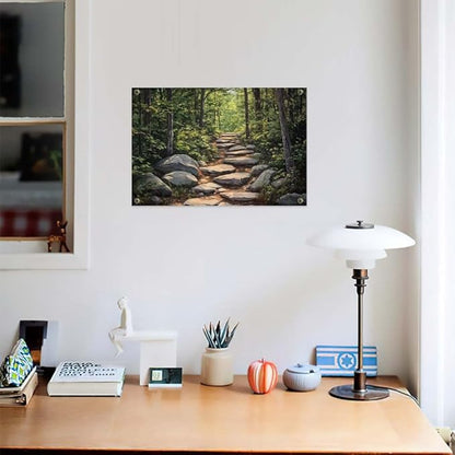 Yesad Nature Wall Art, Forest Path Landscape Wall Decor, Modern Farmhouse Canvas Art Abstract Botanical Canvas Décor Home Decorations for Living Room Bedroom (Unframed,18”x12”, Path)