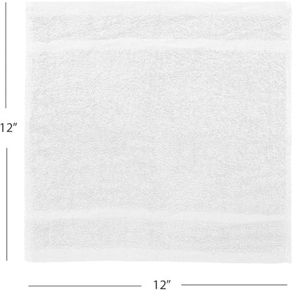 Avalon Towels Cotton Washcloths – Size 12x12 Inches, 100% Ring Spun Cotton