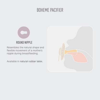 BIBS Pacifiers - Boheme Collection | BPA-Free Baby Pacifier | Made in Denmark | Set of 2 Blossom/Dusky Lilac Color Premium Soothers | Size 0-6 Months