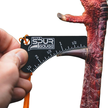 KLUK Custom Calls Spur Gauge, Anodized Aluminum, Black, Turkey Spur Measurement Tool, U.S. Patent D878,224 S