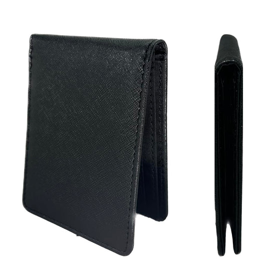 CardGear RFID Blocking Full Size Bifold Wallet with 8 Card Slots, 1 Key Pocket, Cash Divider, and Large ID window, Come with ECO-friendly Gift Box (Vegan Leather, Black)