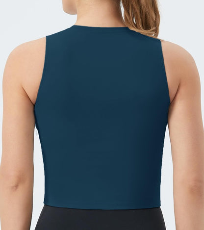THE GYM PEOPLE Women's Medium Support Sports Bra Removable Padded Sleeveless Workout Crop Tops