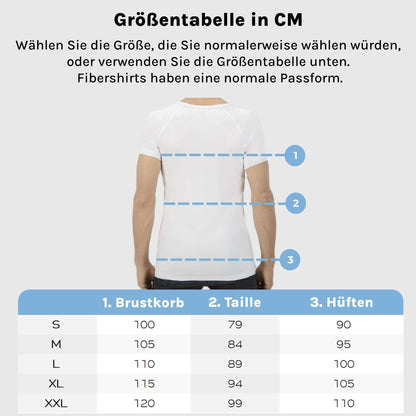 Fibershirts® Anti-Sweat Shirt - T-Shirt Against Sweat Stains - Anti-Sweat Undershirt - with ArmPads PRO & Silver Treatment - Men - V-Neck