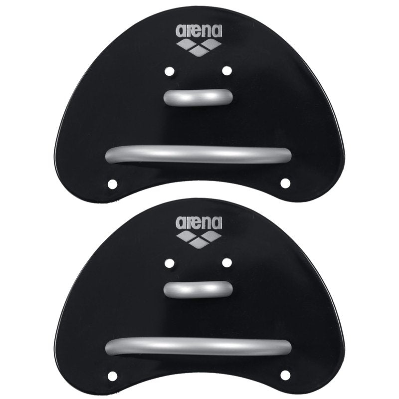 Arena Unisex Adult Elite Finger Swimming Paddle for Men and Women Pool Exercise Equipment for Swimming and Technique Training, Black/Silver, Small