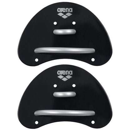 Arena Unisex Adult Elite Finger Swimming Paddle for Men and Women Pool Exercise Equipment for Swimming and Technique Training, Black/Silver, Small