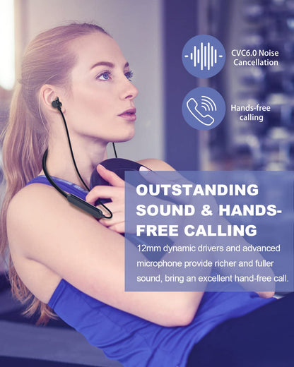 KLOKOL Bluetooth Headphones Neckband 20Hrs Playtime V5.0 Wireless Headset Sport Noise Cancelling Earbuds w/Mic for Gym Running Compatible with iPhone Samsung Android