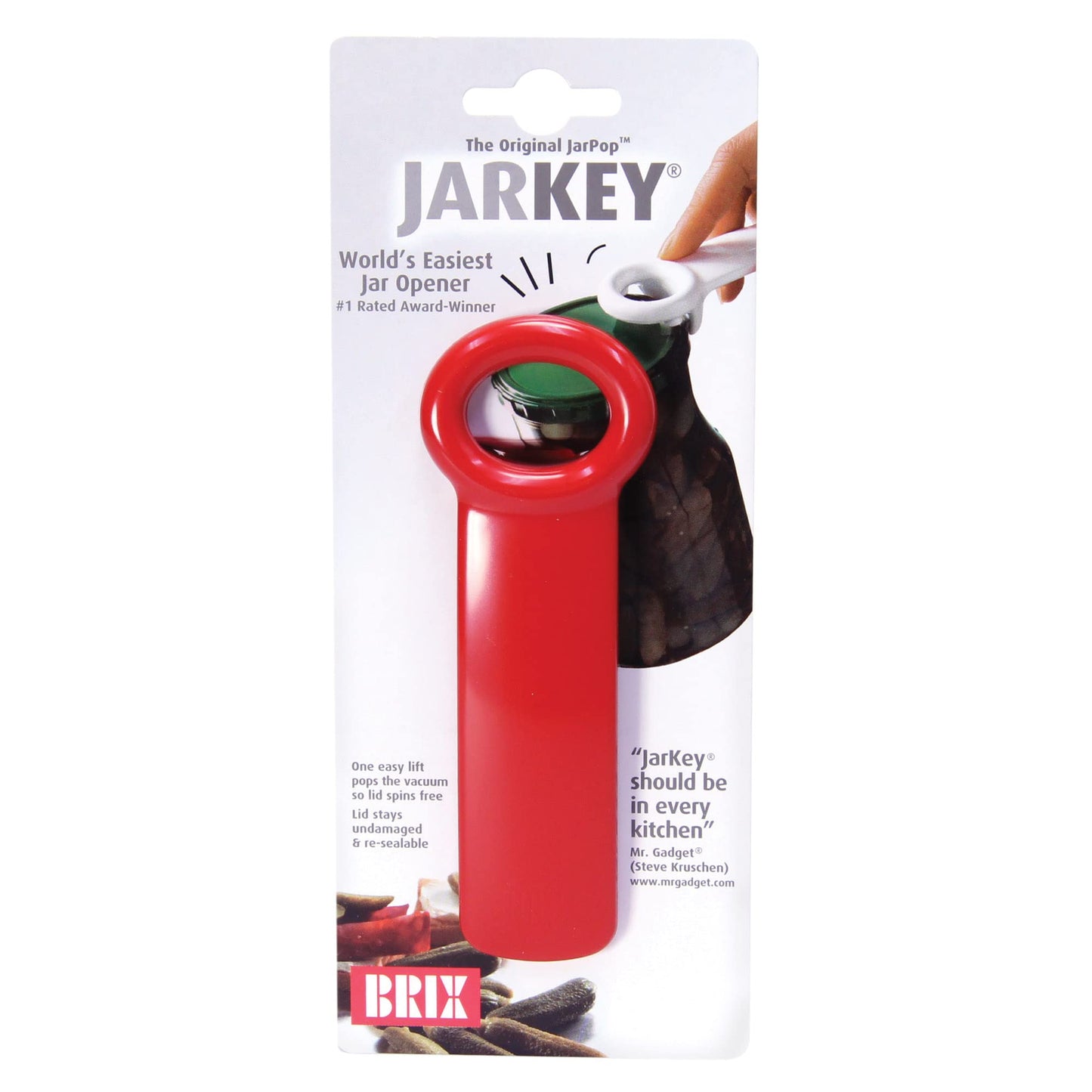 Brix Original Easy Jar Key Opener 2-Pack, Stainless Steel Jar Opener