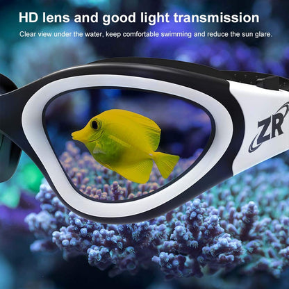 ZIONOR Swim Goggles, Upgraded G1 Polarized Swimming Goggles Anti-fog for Adult Men Women A0 (Polarized + Mirror Gold)