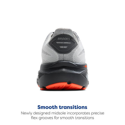Brooks Men’s Ghost 17 Neutral Running Shoe - Oyster Mushroom/Orange/Ebony - 7.5 X-Wide