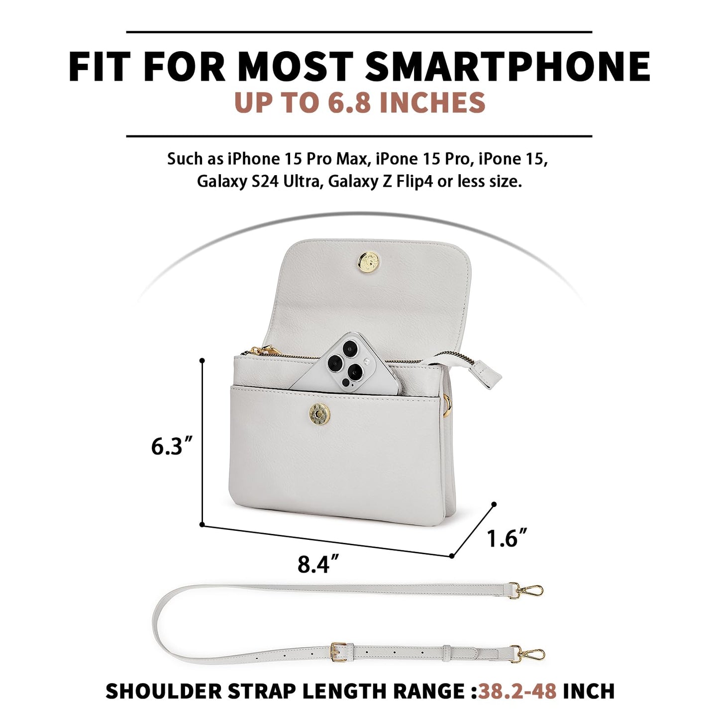CHOLISS Small Crossbody Bags for Women, Vegan Leather Cell Phone Purse, Mini Travel Purse with Adjustable Strap