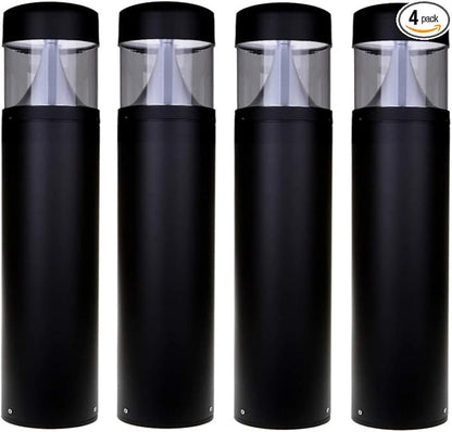 LED Bollard Landscape Lights 25" 10W 3CCT 3000K/4000K/5000K 120-277V Commercial/Residential Lighting Fixture for Garden, Pathway, Driveway. Rated IP65 Suitable for Wet Locations, ETL Listed (4 Pack)