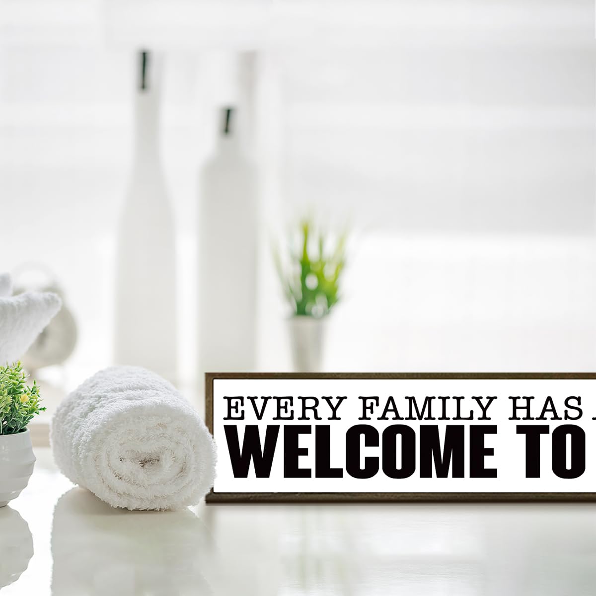 Family Wood Plaque Sign, Every Family Has a Story, Welcome to Ours Sign, Rustic Farmhouse Wall Decor Art, Entryway Decor, Wooden Box Signs Desk Décor, Housewarming Gift, 38 * 8.5 In