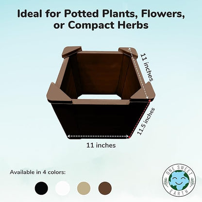 Raised Garden Bed - 1x1 ft Planter Box - Brown HDPE - No Tools Needed - DIY Kit for Urban Gardening, Flowers, Herbs & Vegetables - Made in The USA - 2 Pack