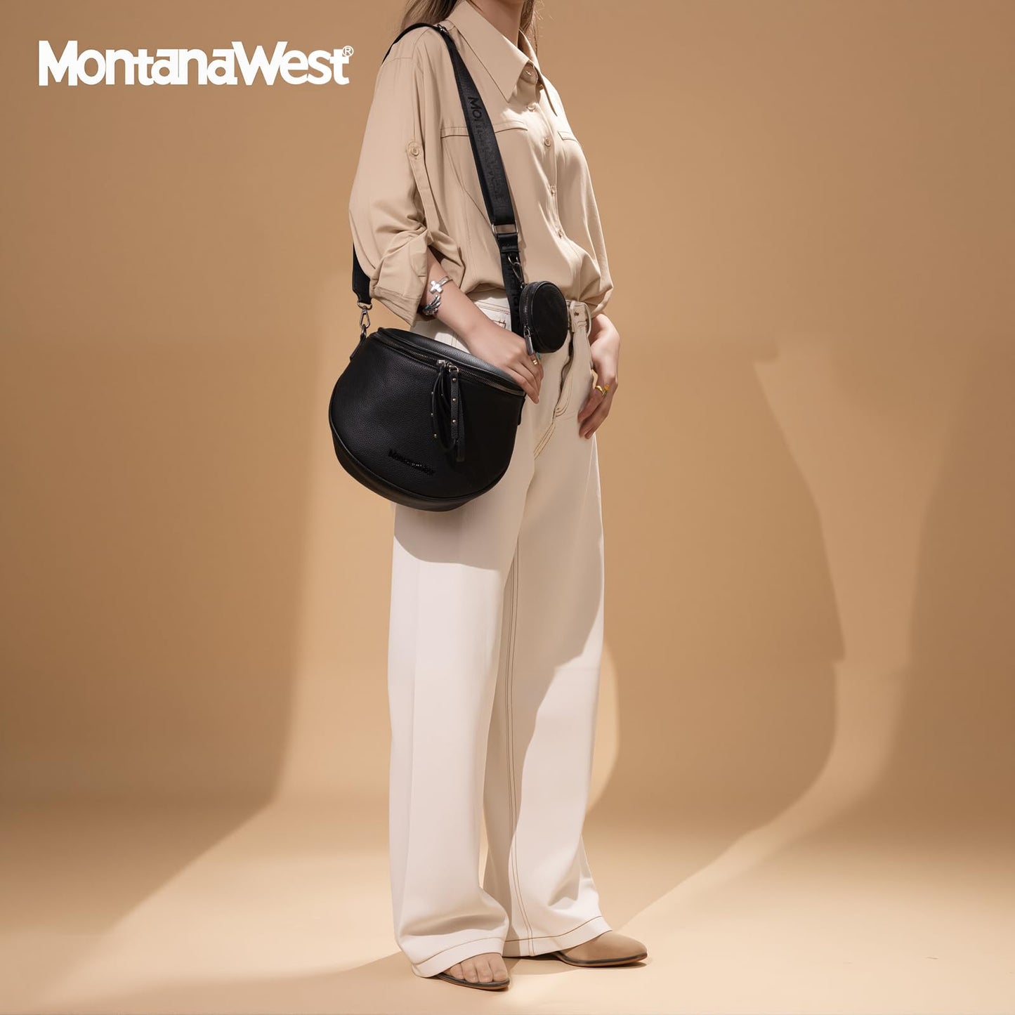 Montana West Large Crossbody Bags for Women Bum Bag Sling Purse with Adjustable Strap