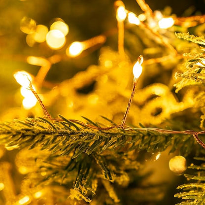 Plug in Firecracker Lights 20FT 200 LED Warm White Copper Wire Indoor Cluster Fairy Lights with Remote Timer for Bedroom, Living Room, Tree, Garden, Porch, Patio, Backyard, Christmas Tree