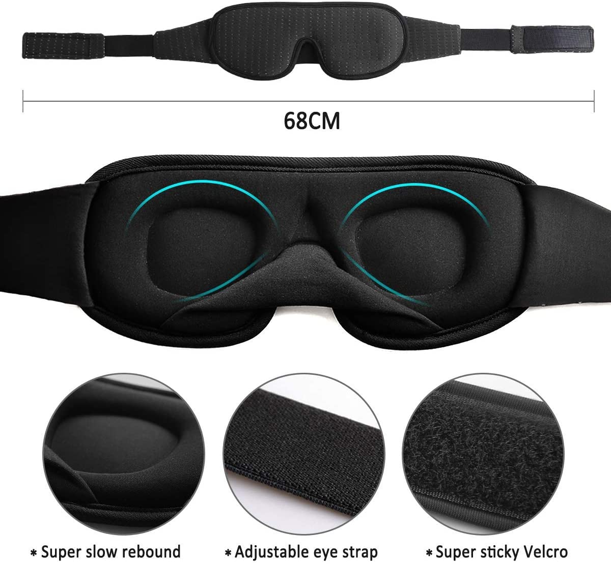 LEEKEN 3D Sleeping Eye Mask - 100% Lights Blockout Sleep Mask for Men Women, Cool Sports Fabric Eye Cover for Travel/Nap/Night Sleeping,Comfortable and Breathable… (mesh-Grey)