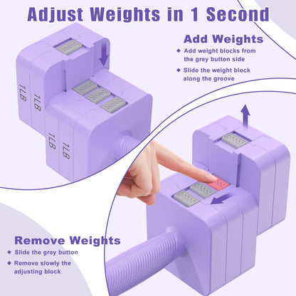 Adjustable Dumbbells Set of 2, 5-in-1 Adjustable Weight Dumbbells for Women/Men, 3lb/5lb/7lb/9lb/11lb Dumbbell Weights Set for Home Gym Workout
