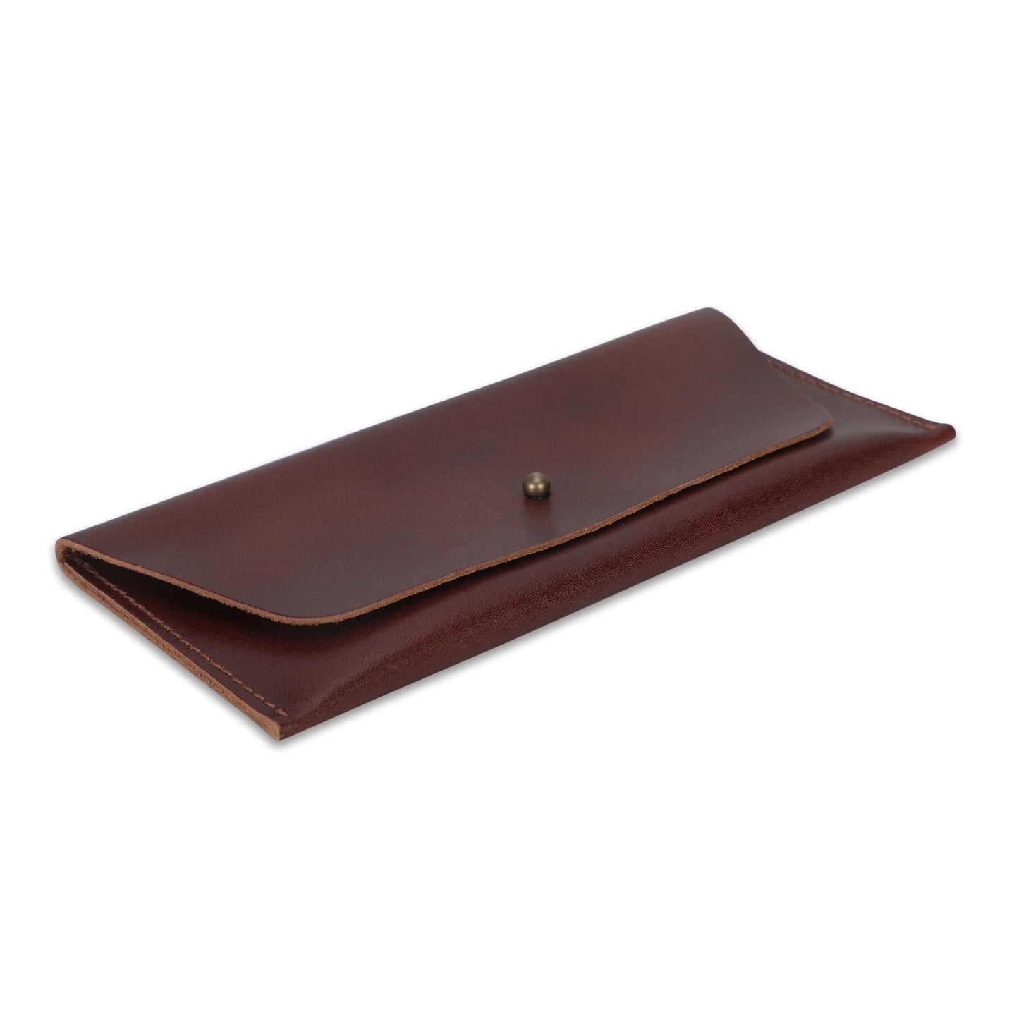 CestAntiQ Leather Currency Pouch (Wine) Large Flap Continental Wallet with Button Closure Utility Organizer Bag for Cash Coins Handmade Leather Money Pouch Currency Envelope Storage Bag for Men Women