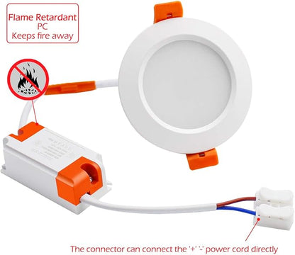YGS-Tech 2 Inch LED Recessed Lighting, Dimmable Downlight 3W(35W Halogen Equivalent), CRI80, 5000K Daylight White Ceiling Light with LED Driver(1 Pack)