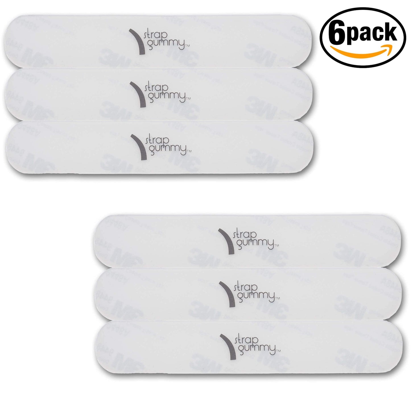 Strap Gummy - Stop Strap Slips - the ORIGINAL Shoulder Strap Grip Non Slip Strips - Set of 6 pieces, Semi-Clear