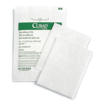 CURAD Sterile Non-Adherent Dressing Pads, 3" x 4", 100 Count