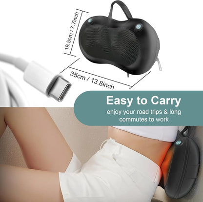 Christmas Gifts for Women Men,White Elephant Gifts,Shiatsu Neck Back Massager for Pain Relief Deep Tissue,Back Massager Deep Tissue Kneading with Heat,3D Electric Pillow(Blue)