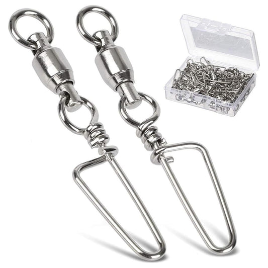 AMYSPORTS High Strength Stainless Fishing Swivels - Ball Bearing Saltwater Corrosion Resistance Barrel Swivels, 50pcs, 220lbs