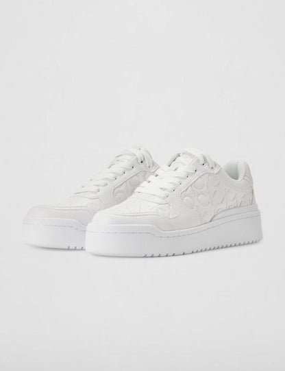 Calvin Klein Women's Aelora Sneaker, White 141, 7