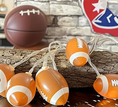 Football Lights String 20 LED 14Ft Battery Powered for Boy's Room Decor,Ball Sport Theme Party Decorative Lights,Birthday Decorations,Football Lovers Gift(8Mode)