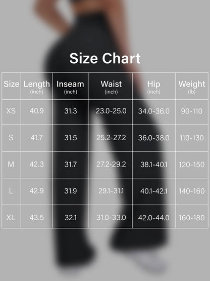 VOYJOY Straight Leggings Bottoms Wide Leg Pants for Women 29"/ 31.5"/33"/35" High Waist Stretch Casual Sweatpants Black
