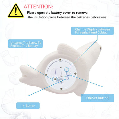 Doli Yearning Upgarde Digital Baby Bath LCD Thermometer |Kids' Bathroom Safety Products|Water Thermometer Infant Seal Shape|Floating Toys Temperature