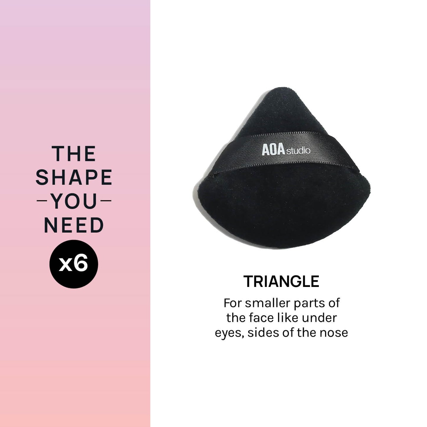 AOA Studio Velvet Puffs Makeup Puff Set of 6 Loose Powder Body Powder, Velour Makeup Blender Sponge Foundation Blending Sponges Set Beauty Makeup Tools(Black/Peach)