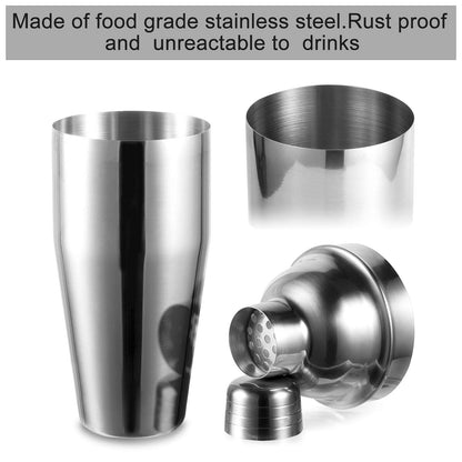 WPHUAW 24oz Cocktail Shaker Bar Set-Professional Margarita Mixer Drink Shaker and Measuring Jigger & Mixing Spoon Set-Professional Stainless Steel Bar Tools Built-in Bartender Strainer for Martini Kit