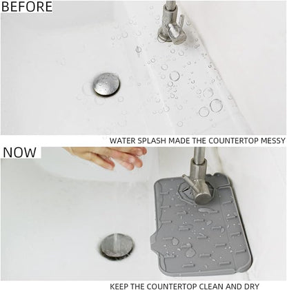 2-Pack Bytelive Silicone Sink Mat, Mini Sink Splash Guard and Soap Sponge Holder