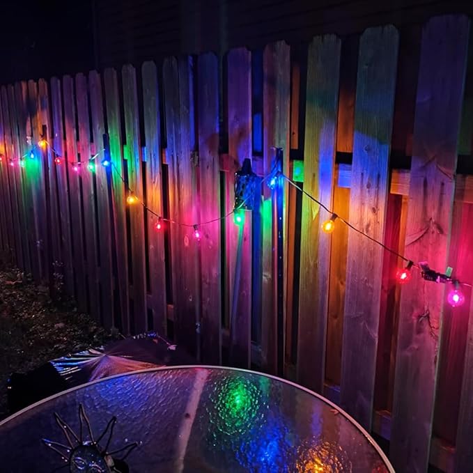 200FT Festoon Wedding Tent Lights for Party Outdoor String Lights RGB Waterproof/Connectable/Dimmable Shatterproof Bulbs,Colorful Globe Outside Lighting for Patio Backyard Cafe Garden