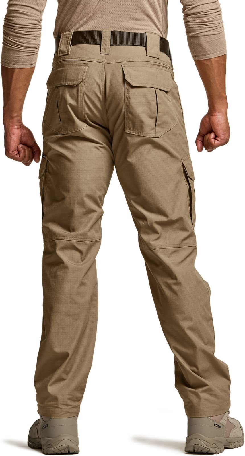CQR Men's Tactical Pants, Water Resistant Ripstop Cargo Pants, Lightweight EDC Work Hiking Pants, Outdoor Apparel, Raider Mag Cougar, 44W x 32L