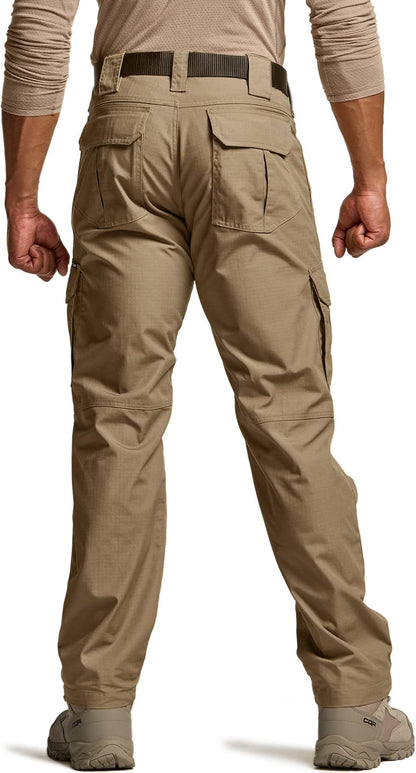CQR Men's Tactical Pants, Water Resistant Ripstop Cargo Pants, Lightweight EDC Work Hiking Pants, Outdoor Apparel, Raider Mag Cougar, 44W x 32L