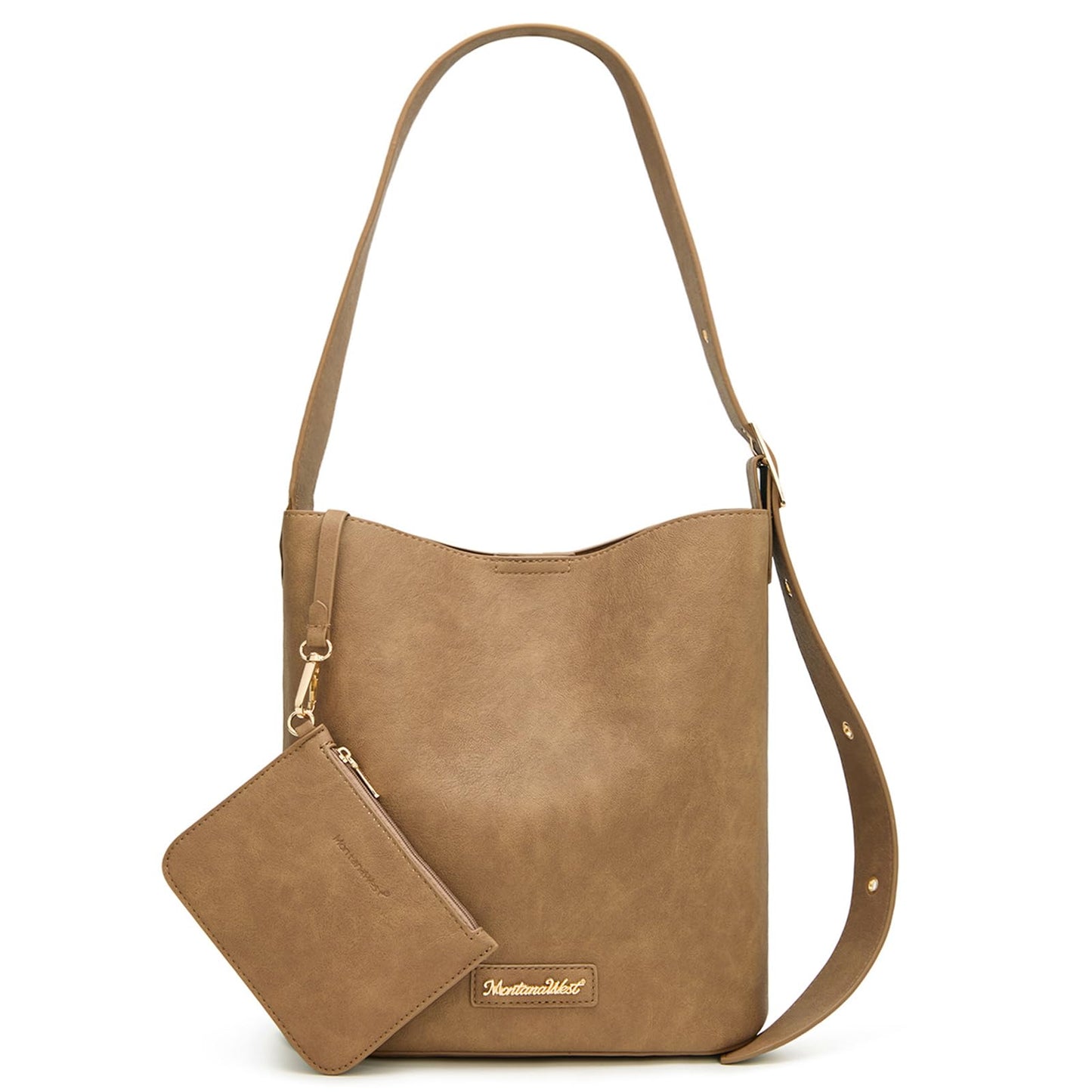 Montana West Medium Hobo Bags for Women with Coin Purse, Soft PU Leather Bucket Shoulder Ladies Handbag with Adjustable Strap, MWC-626CM