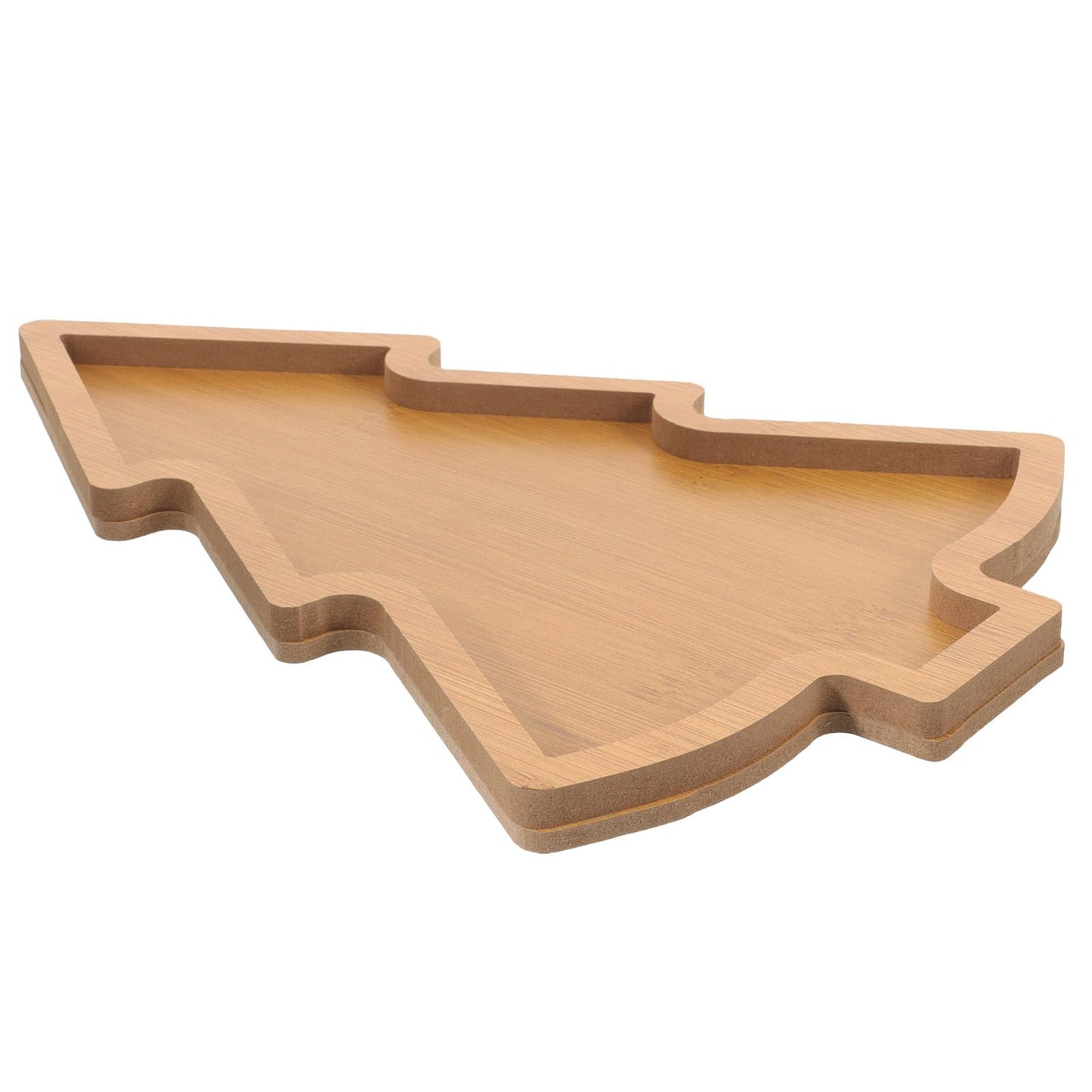 Amosfun Christmas Tree Appetizer Tray Wooden Tree Shaped Plate Fruit Sushi Serving Platter Charcuterie Board Christmas Party Supply Dessert Platter Snack Dish 7.6 x 11 x 0.5 Inch