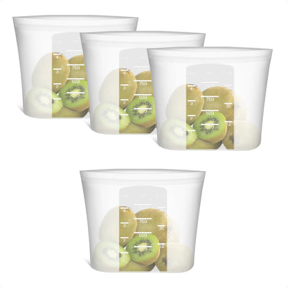 Reusable Food Bags, 12 Pack 100% Silicone Food Storage Bags Stand Up Zip Lock Container, Freezer Microwave Oven Dishwasher Safe, 4 Medium 4 Small 4 Extra Small, Aqua
