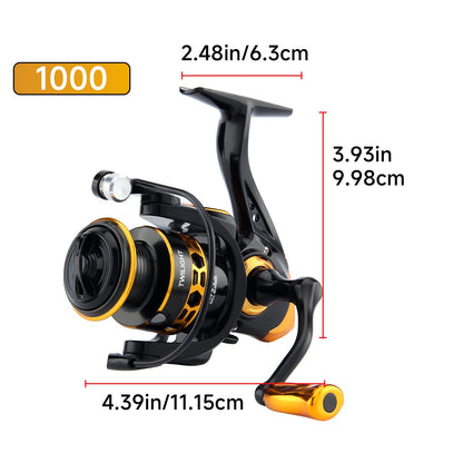 HAUT TON Dolphin Advance Edition Spinning Reel,5.2:1Gear Ratio,22LBS,5+1BB,Backlash Free Bearing,Sealed Drag System,Saltwater,Freshwater Fishing Reels (TGG, 1000)