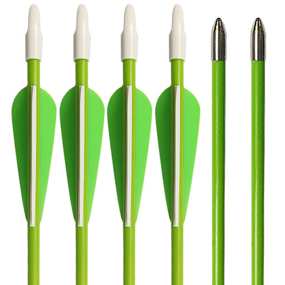 PANDARUS Youth Safetyglass Arrows 28" Fiberglass Archery 26" Target Practice Arrows(Pack of 12) (28 inch Green)