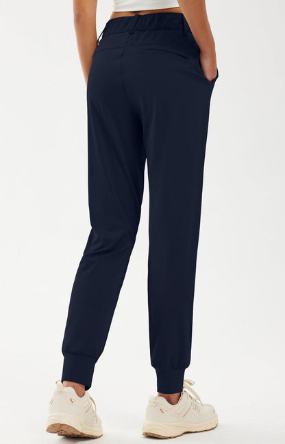 Libin Women's 4-Way Stretch Golf Joggers Pants with Pockets, Tapered Athletic Running Sweatpants, Work Dress Casual Slacks for Women, Navy Blue S