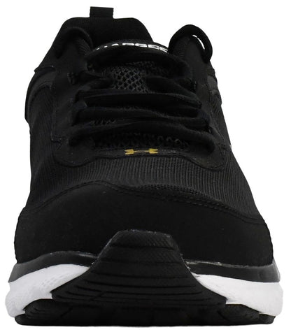 Under Armour Men's Charged Assert 9 Running Shoe, Black/White/Gold,9.5